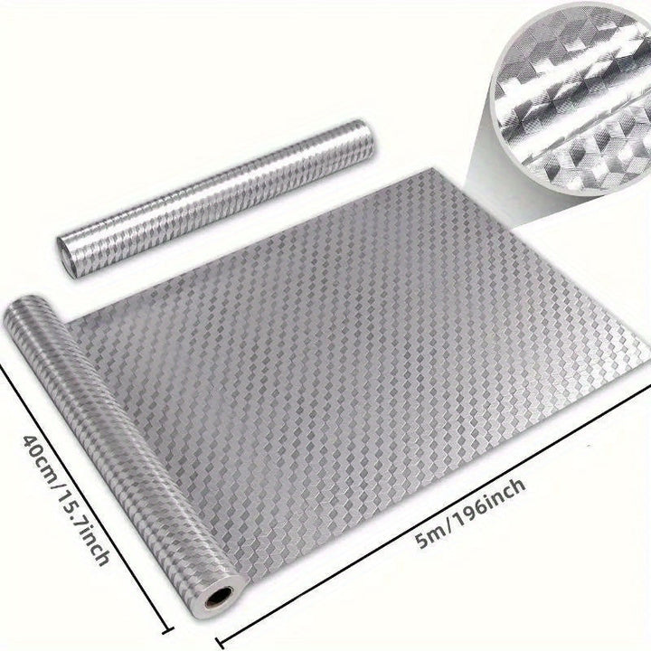 1pc Revestimiento de Estante de Cocina Impermeable y Resistente al Aceite - Fácil de Pegar y Despegar, Perfecto para Armarios, Cajones y Revestimiento Trasero de Estufa