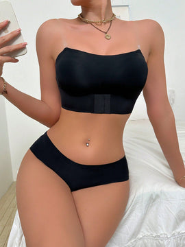 Set de 2 piezas de sujetador invisible con tirantes transparentes para verano, cierre frontal sin tirantes y realce de copa adhesiva