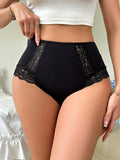 Panties triangulares de encaje de unicolor de moda para mujer