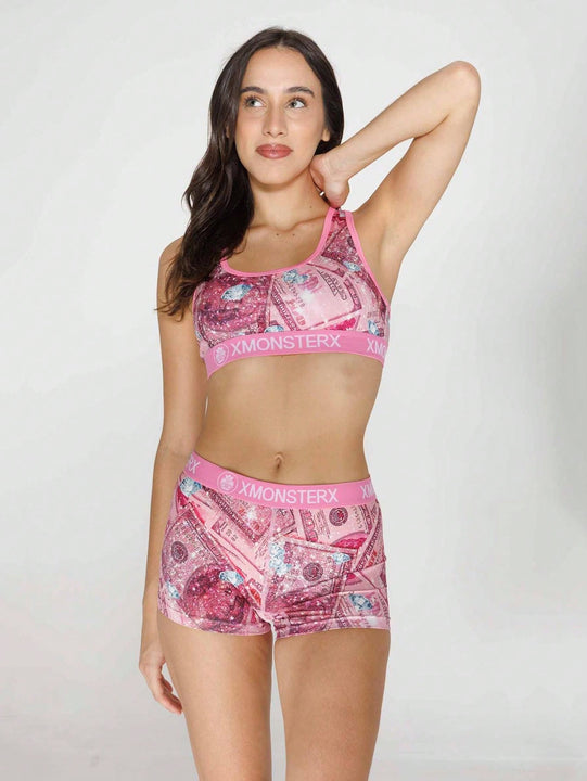 Conjunto deportivo casual para mujer que incluye banda tejida con letra, top deportivo y ropa interior, ropa de fitness para ciclismo y ejercicios