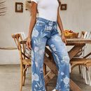 LUNE Jeans de pierna recta para combinar en el uso diario de mujeres con patron floral