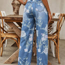 LUNE Jeans de pierna recta para combinar en el uso diario de mujeres con patron floral