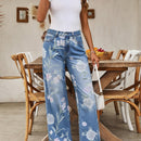 LUNE Jeans de pierna recta para combinar en el uso diario de mujeres con patron floral