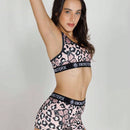 Conjunto deportivo de sujetador y ropa interior de poliester transpirable para mujeres, diseno sin espalda, para ciclismo, estilo corto