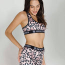 Conjunto deportivo de sujetador y ropa interior de poliester transpirable para mujeres, diseno sin espalda, para ciclismo, estilo corto