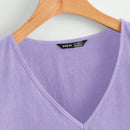 NEW  WYWH Top negro de manga de mariposa con volantes de ruedo de peplum para mujer en vacaciones por WYWH
