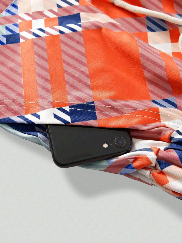 LUNE Pantalones largos estampados con cintura anudada para el uso diario de mujeres (estampado aleatorio)
