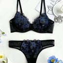 NEW  Conjunto de lenceria para mujer con bordado de estrellas