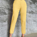 Prive Pantalon para mujeres de moda con unicolor, cintura alta, corte recto y casual