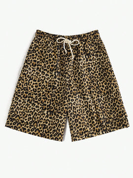 Coolane Shorts anchos de pierna ancha y patron de leopardo para mujer