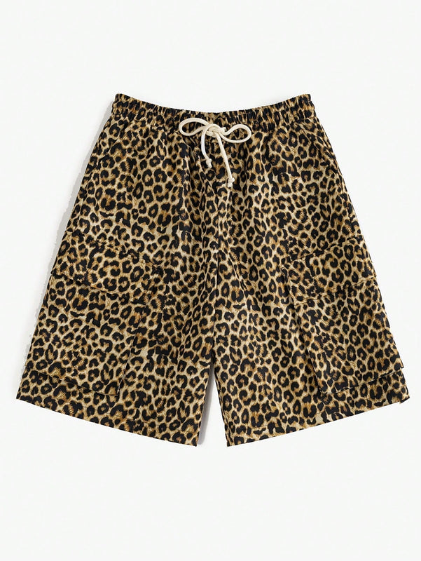 Coolane Shorts anchos de pierna ancha y patron de leopardo para mujer
