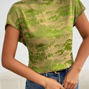 Clasi Camisa casual impresa de estilo vintage para mujeres para uso diario