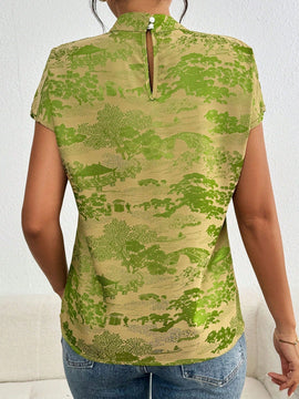 Clasi Camisa casual impresa de estilo vintage para mujeres para uso diario