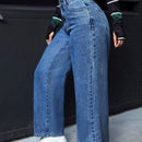 PETITE Jeans holgados de pierna ancha para mujeres con bolsillos en Jean