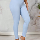 Lady Pantalones largos a la cintura de mujer, casuales y ajustados, de tela solida texturizada