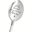 Cuchara de acero inoxidable grabada "Buenos días Nana" - Regalo perfecto para Nana para el Día de las Madres, cumpleaños o Navidad - 2,8 cm x 19 cm - Cuchara de fiesta - Sin pluma - Adecuada para edades de 14+
