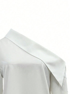 Essnce Camisa Casual De Manga Larga Con Un Solo Hombro