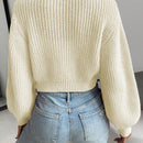 Moosta cardigan holgado de mujer con mangas farol, hombros caidos y bordado de fresa de estilo casual