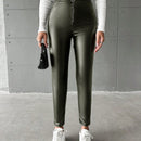 Pantalones ajustados cremallera pu