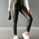Pantalones ajustados cremallera pu