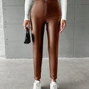 Pantalones ajustados cremallera pu