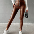 Pantalones ajustados cremallera pu