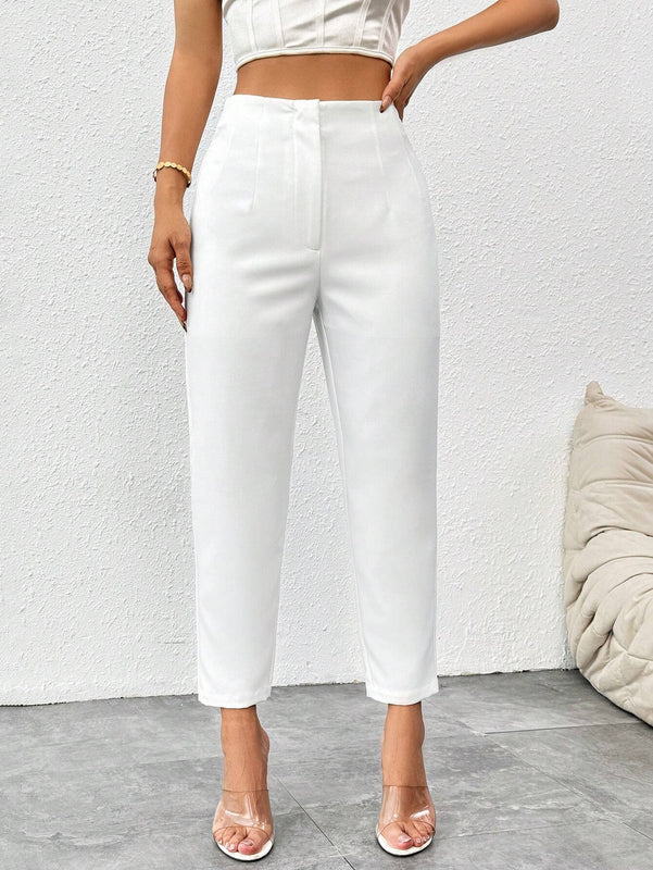 PETITE Pantalones blancos 7/8-9/10 de longitud simple para mujeres