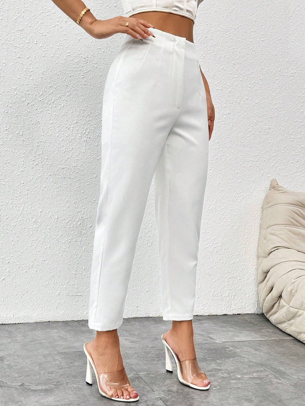 PETITE Pantalones blancos 7/8-9/10 de longitud simple para mujeres