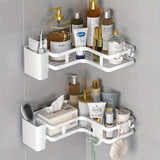 2pcs Estantes de Esquina de Acero Inoxidable para Baño y Cocina - Sin Taladro, Estantes de Almacenamiento Montados en la Pared