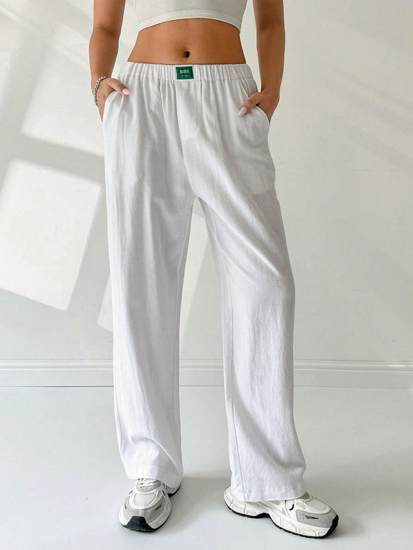 EZwear Pantalones largos de mujer en unicolor para uso diario en verano