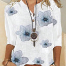 EMERY ROSE Camisa Femenina Ligera, Elegante Y Moderna Con Estampado Veraniego Y Cuello En V