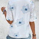 EMERY ROSE Camisa Femenina Ligera, Elegante Y Moderna Con Estampado Veraniego Y Cuello En V