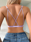Sujetador de lenceria con tiras cruzadas de moda para damas