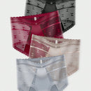 4 piezas Sexy Encaje Edge Malla transparente de cintura alta Triangulo Panties