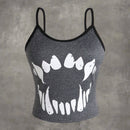 Camiseta casual de verano para mujer con estampado de dientes