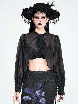 ROMWE Goth Camisa de mujer estilo vacacional Ongesa sexy