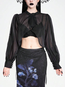 ROMWE Goth Camisa de mujer estilo vacacional Ongesa sexy