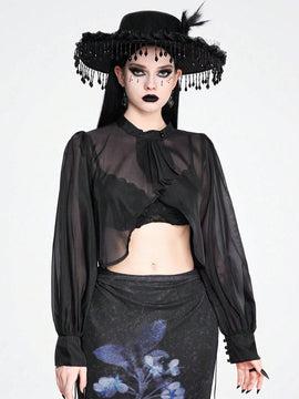 ROMWE Goth Camisa de mujer estilo vacacional Ongesa sexy