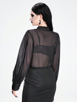 ROMWE Goth Camisa de mujer estilo vacacional Ongesa sexy