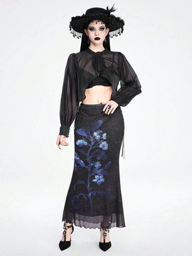 ROMWE Goth Camisa de mujer estilo vacacional Ongesa sexy
