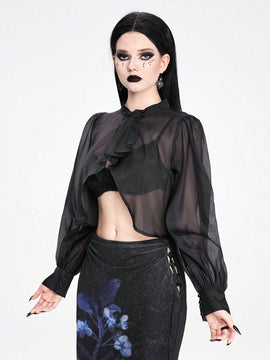ROMWE Goth Camisa de mujer estilo vacacional Ongesa sexy