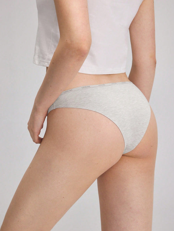 Leisure Ropa interior femenina diaria sencilla de triangulo unicolor (juego de 2)