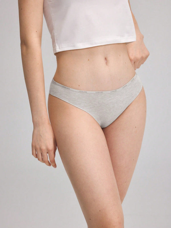 Leisure Ropa interior femenina diaria sencilla de triangulo unicolor (juego de 2)