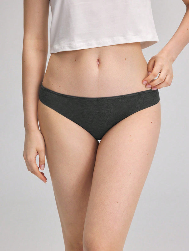 Leisure Ropa interior femenina diaria sencilla de triangulo unicolor (juego de 2)