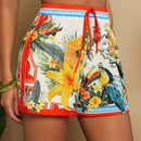 TRVLCHIC Shorts de cintura alta y ajuste holgado tejidos para mujer, para vacaciones de verano