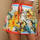 TRVLCHIC Shorts de cintura alta y ajuste holgado tejidos para mujer, para vacaciones de verano