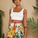 TRVLCHIC Shorts de cintura alta y ajuste holgado tejidos para mujer, para vacaciones de verano