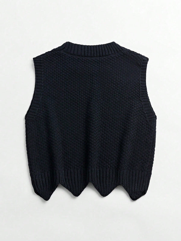 Essnce Chaleco Tipo Sueter Con Cuello Redondo Para Mujer