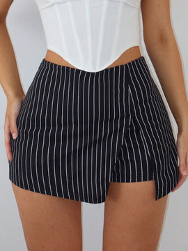 SXY Falda de rayas blancas y negras para uso diario de verano