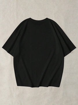 Camiseta casual de manga murcielago y cuello redondo con letras impresas para mujer en verano